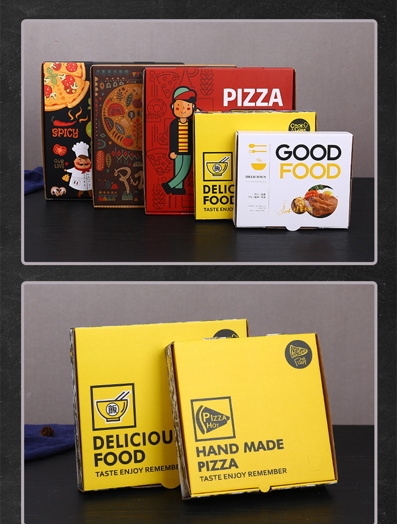 Custom mailer hexagon square triangle reusable takeaway all size 9 10 11 12 14 18 inch pizza boxes packaging supplies 4