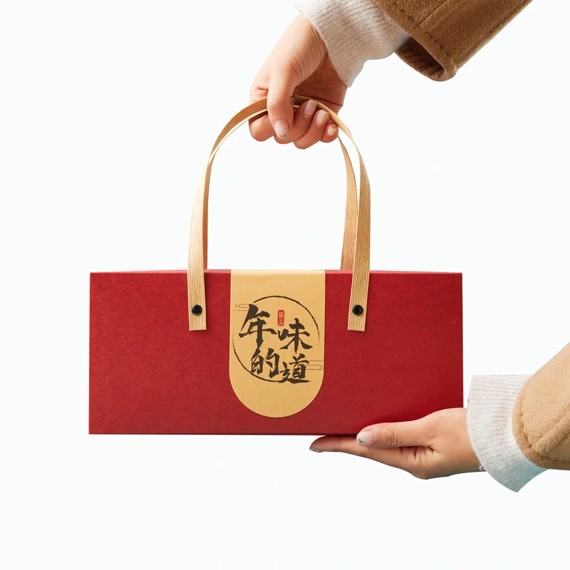 Custom Wholesale Printed Folding Packaging Cardboard Ribbon Foldable Portable Luxury Chinese New Year Gift  Box 1