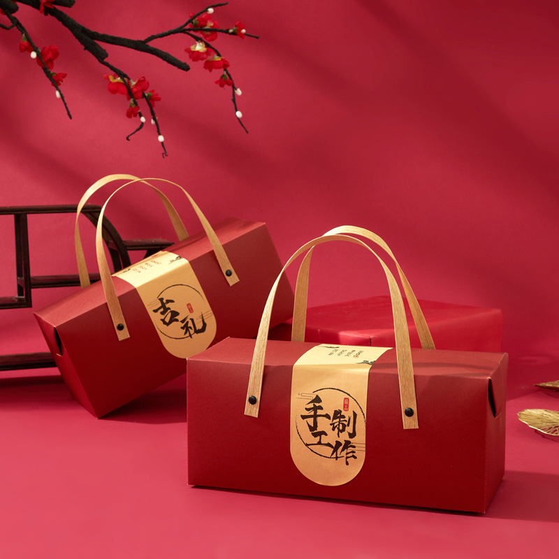Custom Wholesale Printed Folding Packaging Cardboard Ribbon Foldable Portable Luxury Chinese New Year Gift Box 5