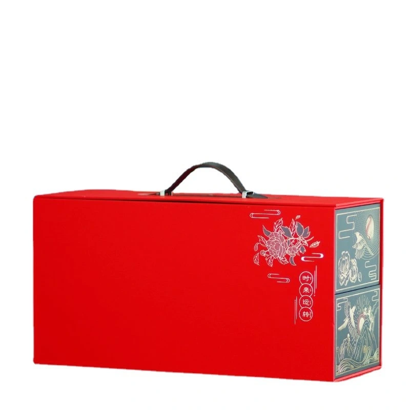 Custom Wholesale Luxury Nut Wine Paper Box Leather Portable Packaging Birthday Party New Year Gift Box 1