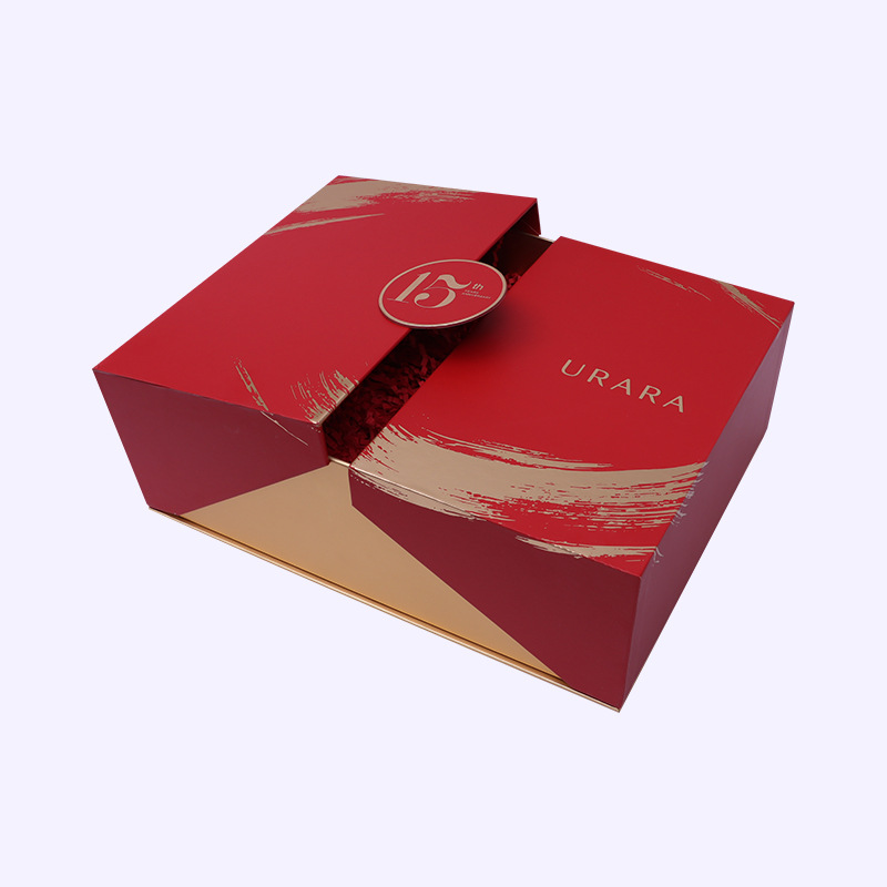 Customized luxury square nail nut wine tea set lash giveaways kit packing cardboard Happy New Year gift box with logo 2