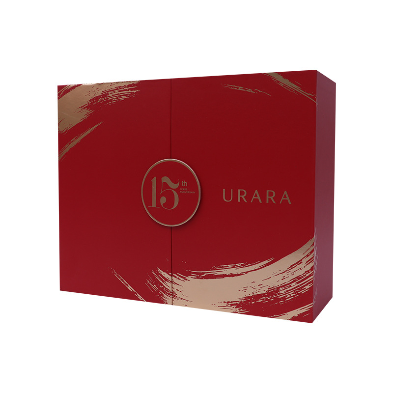 Customized luxury square nail nut wine tea set lash giveaways kit packing cardboard Happy New Year gift box with logo 4