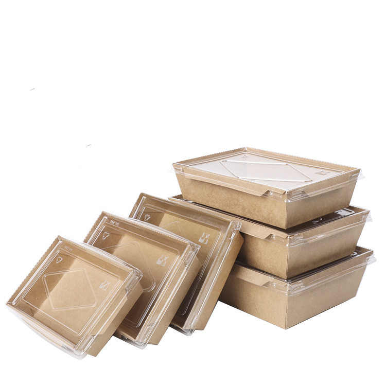Manufacture Recyclable Disposable Square restaurant Snack Chips Bagasse Craft Kraft cardboard Paper food Packaging burger takeaway box 2