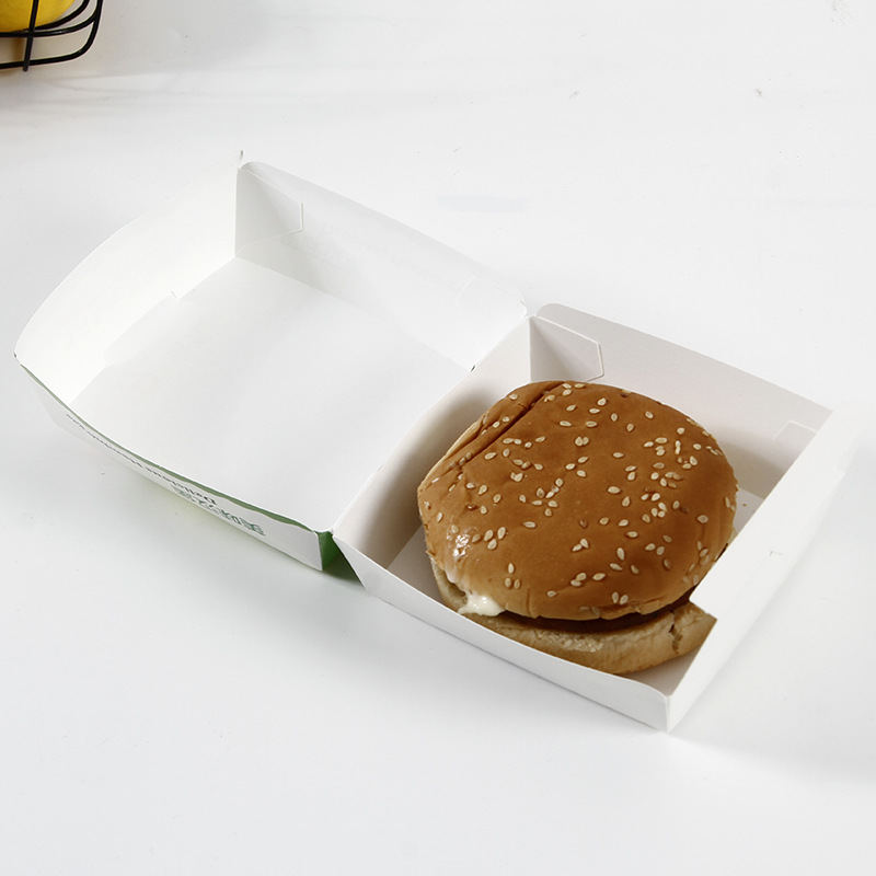 Custom Disposable Food Grade Cardboard hamburger Packaging Paper Burger Box 3