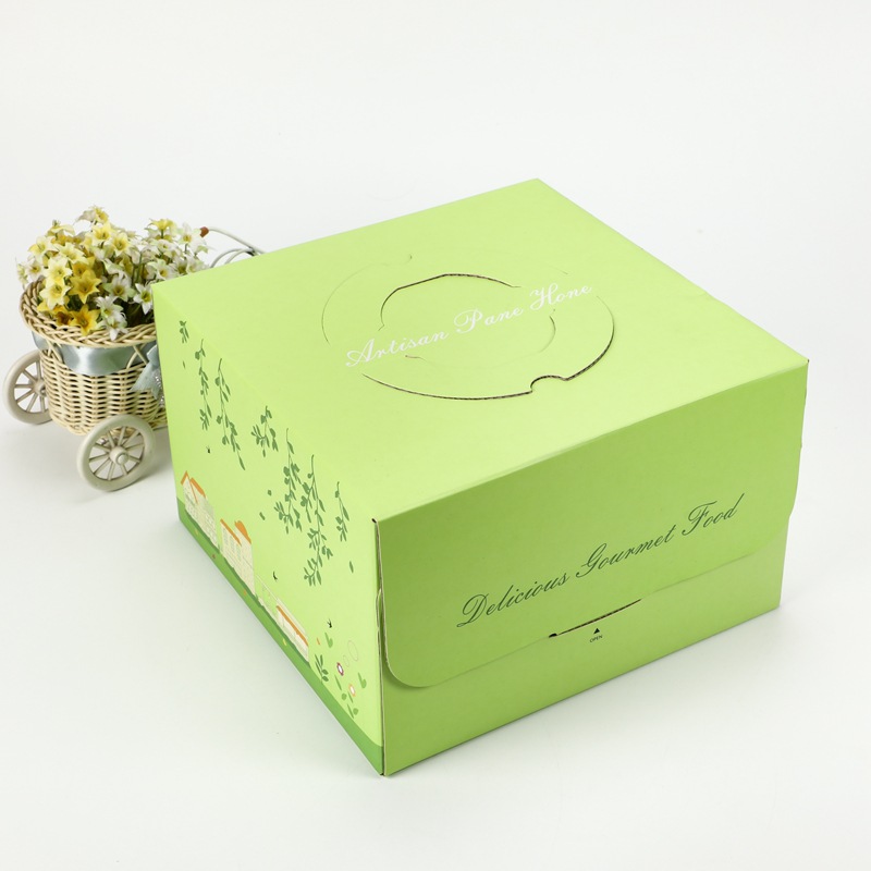 Wholesale Cardboard Paper Pop Packaging Customizable Square Luxury Birthday Clear Transparent Cake Box with Handle 3