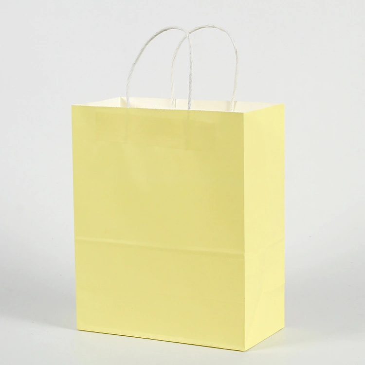 Custom Printed Logo New Design Eco Friendly Carry Handle Tote Kraft Shopping Packaging Paper Bag with Printed Logo 1