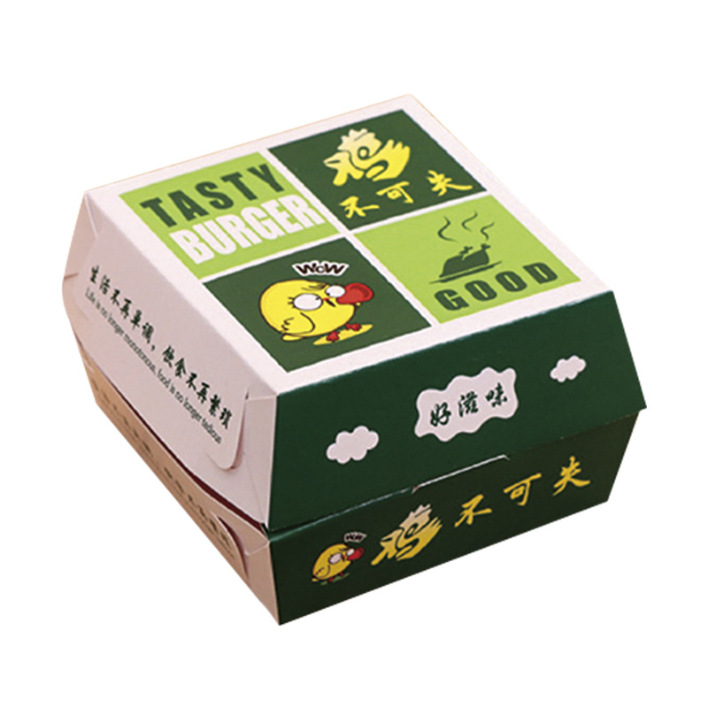 Customized Reusable Oil Proof Hamburger Kraft Corrugated Burger Paper Boxes 5