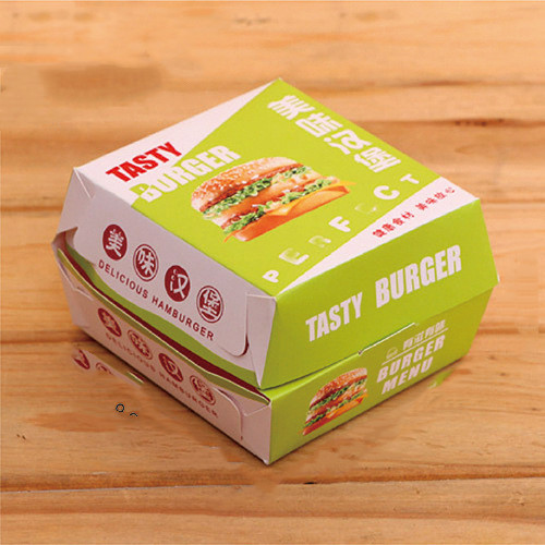 Customized Reusable Oil Proof Hamburger Kraft Corrugated Burger Paper Boxes 6