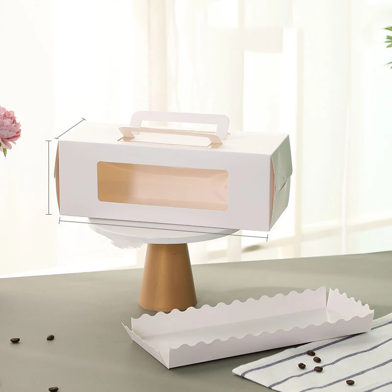 Custom Pastry Cake Dessert Afternoon Tea Takeaway Handle Paper Packaging Box with Logo 1