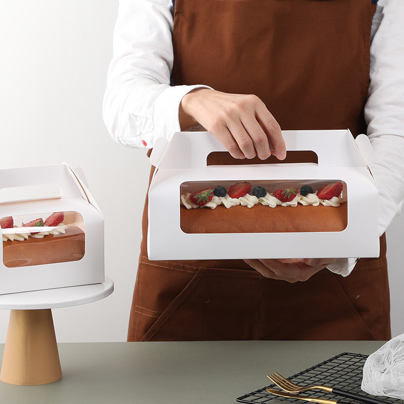 Custom Biodegradable Wholesale Portable Cake Birthday Takeout Sweet Packaging Paper Cake Box 5