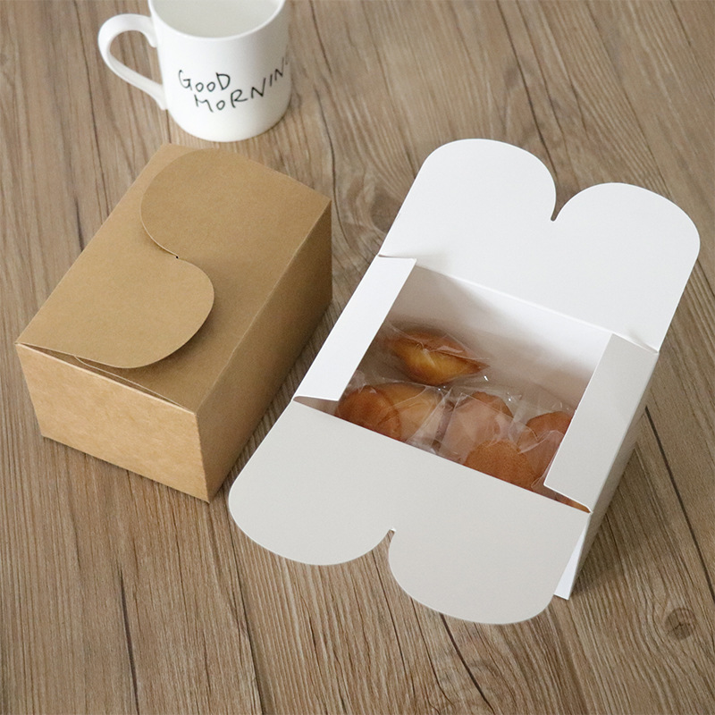 Custom Biodegradable Dessert Pastry Paper Cupcake Packaging with Handle 3