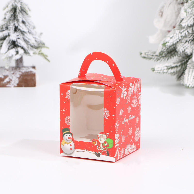 Customized Wholesale Christmas Cake Birthday Wedding White Cardboard Paper Box with Handle 2
