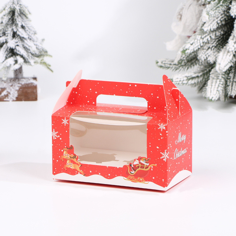 Customized Wholesale Christmas Cake Birthday Wedding White Cardboard Paper Box with Handle 3