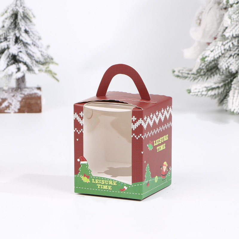 Customized Wholesale Christmas Cake Birthday Wedding White Cardboard Paper Box with Handle 6