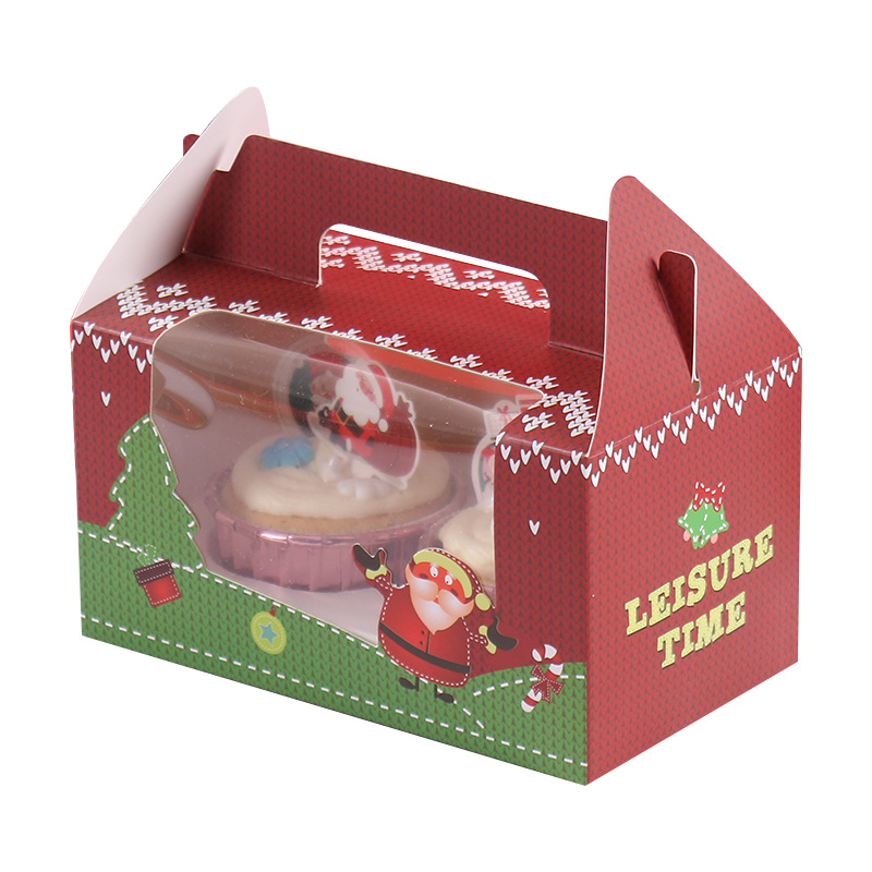 Customized Wholesale Christmas Cake Birthday Wedding White Cardboard Paper Box with Handle 4