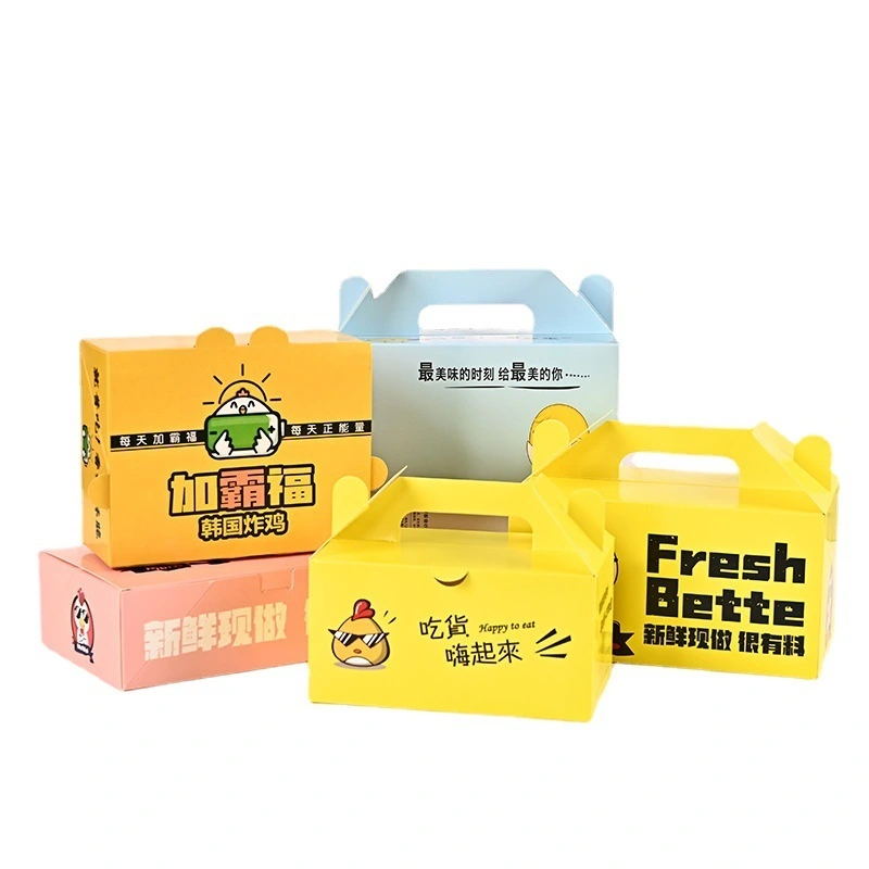 Custom Logo Printed Disposable Eco Friendly Food Takeaway Fried Chicken Sandwich Kraft Paper Packaging Box 1