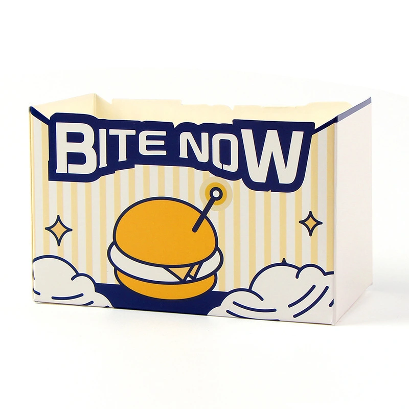 Custom Factory Design  Disposable Food Takeaway  Recyclable Hamburger Box Edible Cardboard  Paper Burger Box with Logo 1
