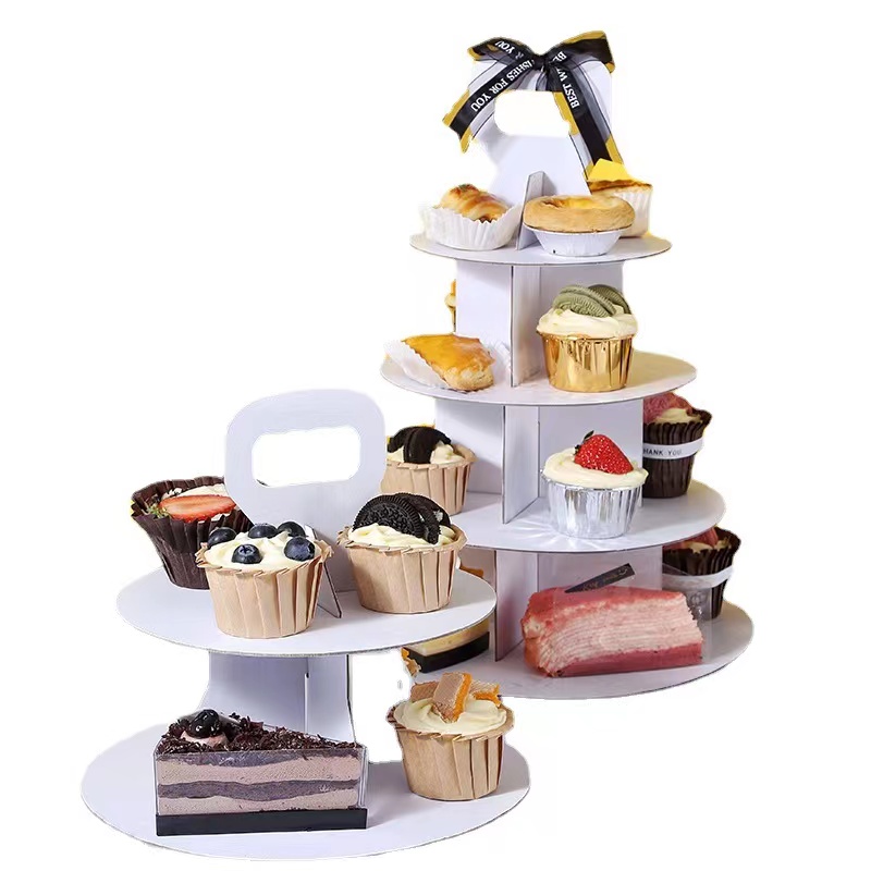 Custom biodegradable recyclable reusable wedding party birthday hotel display decoration afternoon tea takeaway dessert stand 5