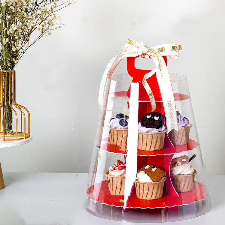 Custom biodegradable recyclable reusable wedding party birthday hotel display decoration afternoon tea takeaway dessert stand 6