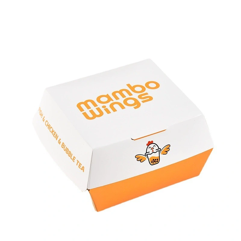 Custom Printed Recycled Take Away French Fries Paper Boxes Fast Food Burger Hamburger Packaging 1