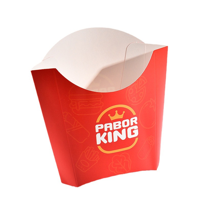Custom Printed Recycled Take Away French Fries Paper Boxes Fast Food Burger Hamburger Packaging1 3