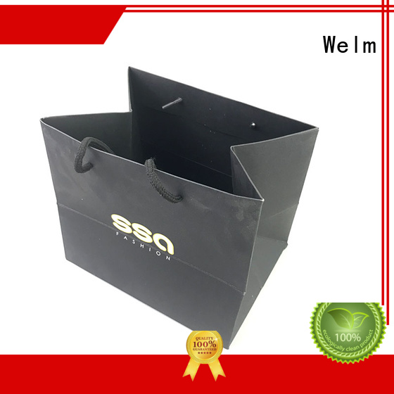 High quality custom paper bag design with gold logo print 1