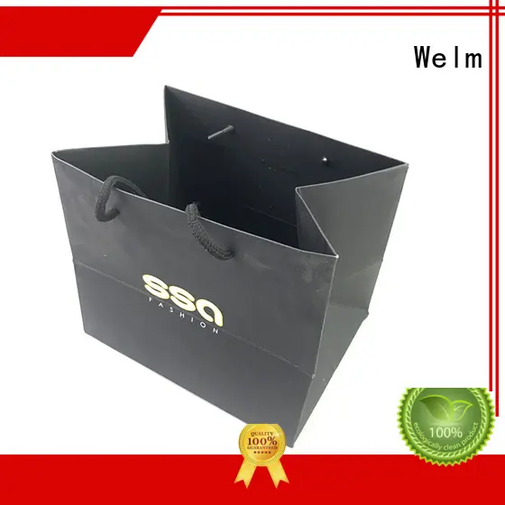 High quality custom paper bag design with gold logo print 1