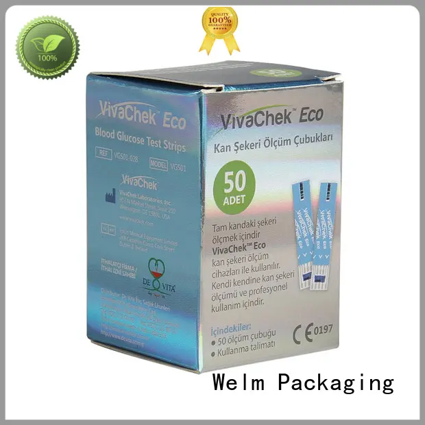 Cardboard packaging box  for blood glucose test strips 1
