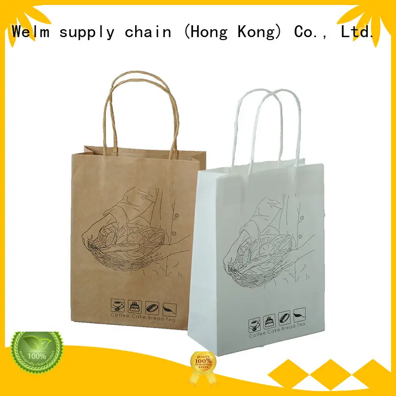 Welm dried kraft paper bags with handles for gift shopping 1