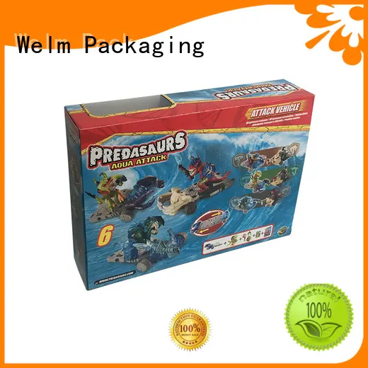 Welm corrugated paper toy box designs with pvc window for toy 1