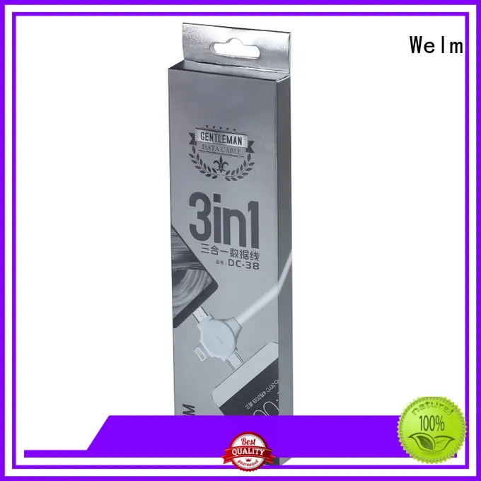 Welm rectangular electronics packaging design with pvc window for men 1