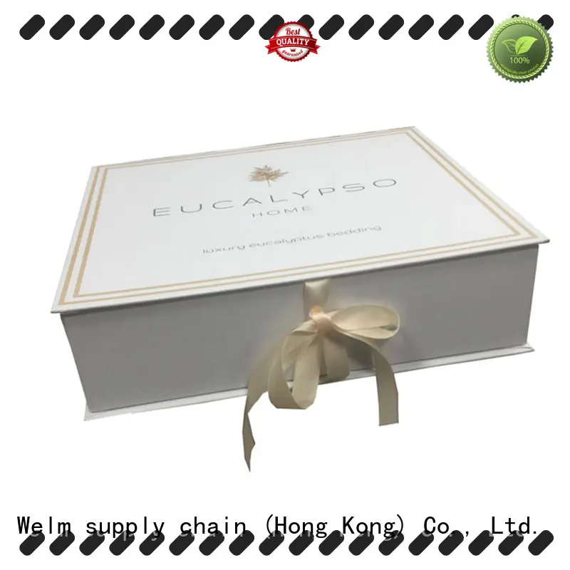 Welm cardboard magnetic closure box with ribbon for gift 1