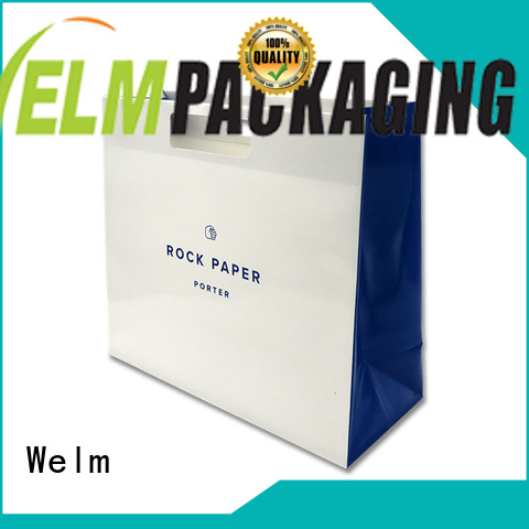 Welm paper carry bag with gold logo print for sale 1