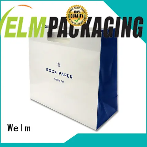Welm paper carry bag with gold logo print for sale 1