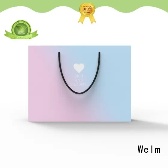 Welm handle recycled paper bags with handles wholesale with die cut handle for sale 1