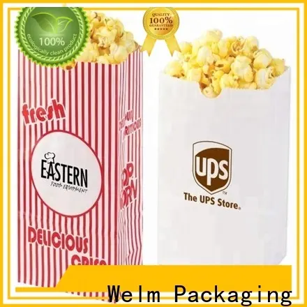Welm reusable small kraft paper bags with handles for business for shopping 1