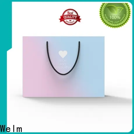 Welm stone white popcorn bags wholesale with gold logo print for shopping 1