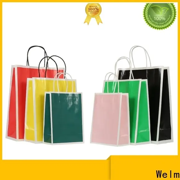 Welm bag brown paper shopping bags bulk with die cut handle for gift shopping 1