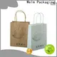 Welm greaseproof plain brown paper bags with handles with gold logo print for shopping 1