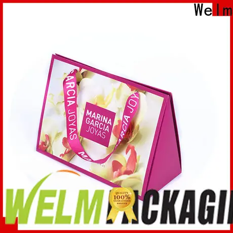 Welm logo brown paper carrier bags suppliers for gift shopping 1