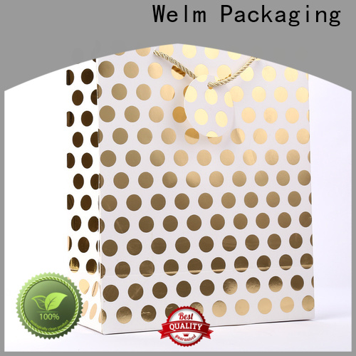 Welm premium where to buy plain paper bags with die cut handle for gift shopping 1