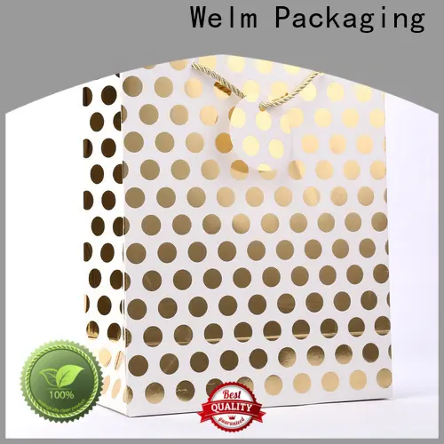 Welm premium where to buy plain paper bags with die cut handle for gift shopping 1