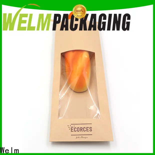 Welm kraft paper pouches wholesale with gold logo print for gift shopping 1
