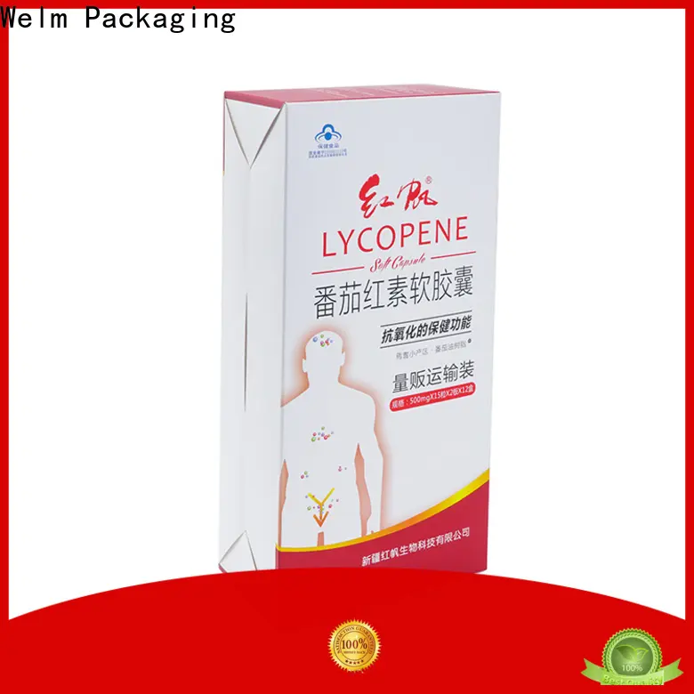 Welm standard custom printed shipping boxes wholesale with color printed food grade material for medicine 1