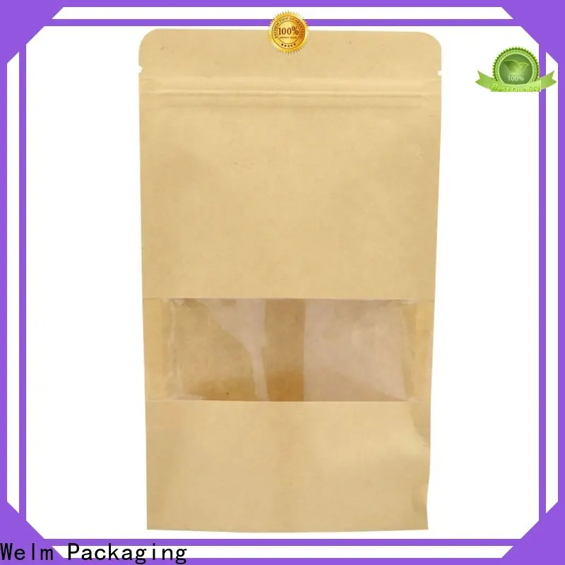 Welm craft small brown paper gift bags with handles logo for gift shopping 1