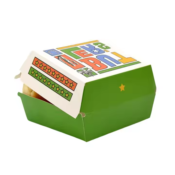 Wholesale Custom Eco-Friendly Food-Grade Kraft Burger Box for Multi-Purpose Use 4