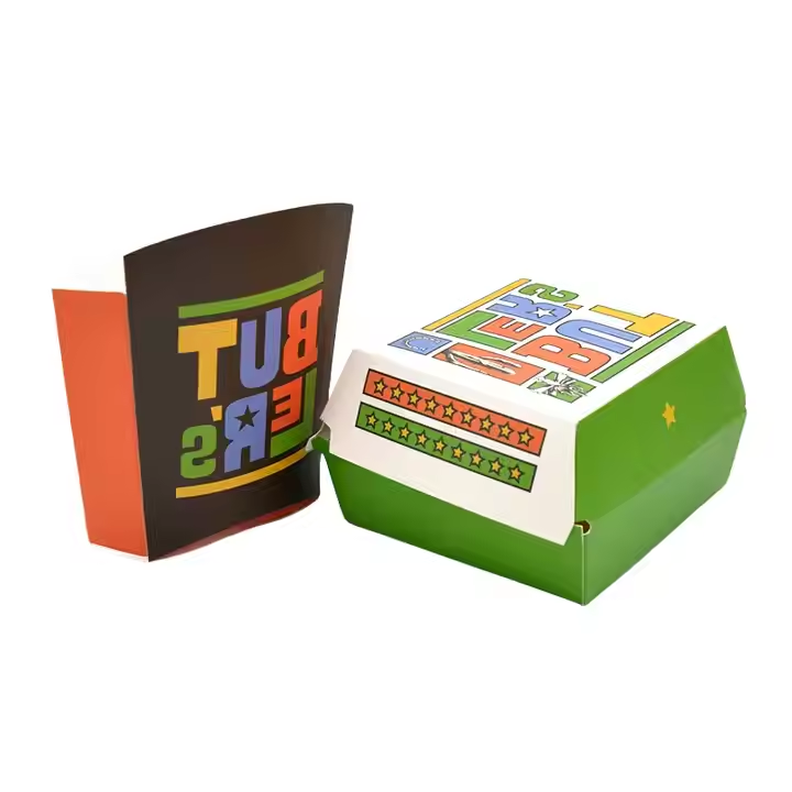 Wholesale Custom Eco-Friendly Food-Grade Kraft Burger Box for Multi-Purpose Use 3