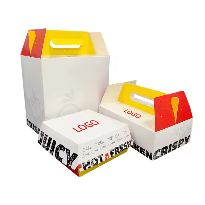 Custom Eco-Friendly Recyclable Kraft Paper Burger Box  Fast Food Takeaway Packaging 1