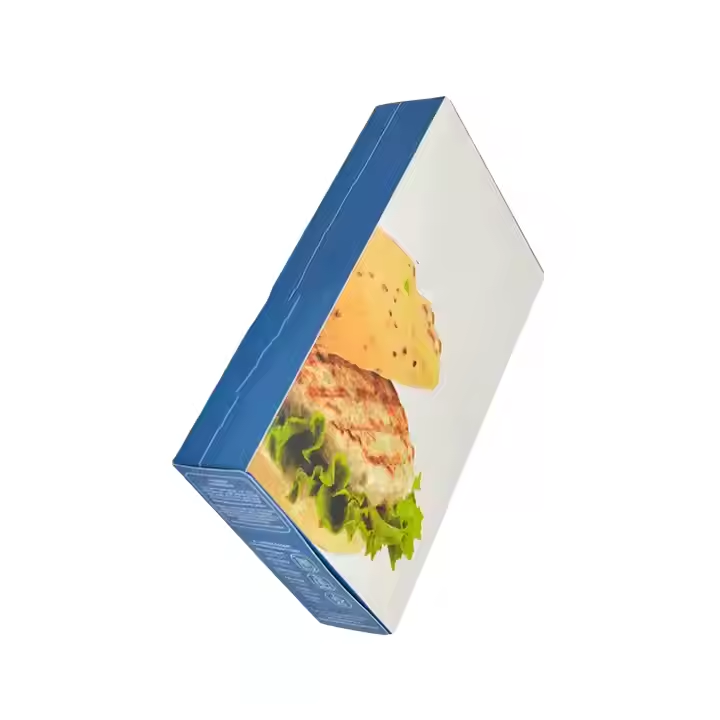 Custom Printed Foldable Food Grade Art Paper Frozen Burger Box Freezer Storage 4