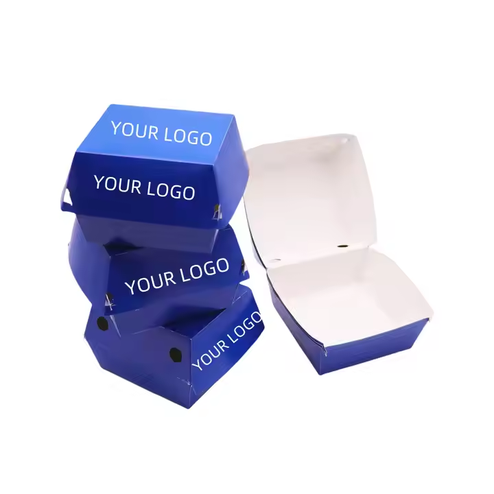 Custom Eco-Friendly Printed Burger Box Disposable Fast Food Takeaway Packaging 4